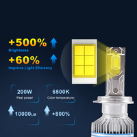 Phares LED universels pour voiture, 25000lm, 180W, 6500K, IP68, en aluminium et laiton, avec fonction antibrouillard