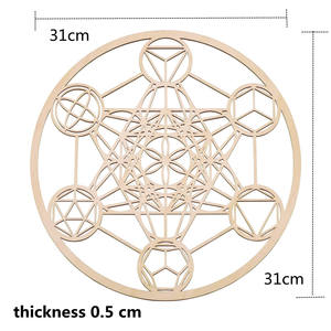 Sólidos platónicos Geometría Sagrada moderna <span class=keywords><strong>Cubo</strong></span> de tatron arte de pared de madera colgante deco energía positiva simboliza la armonía del equilibrio - Product Image 3