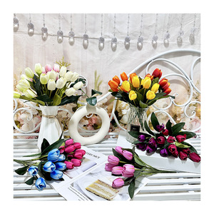 Fleurs artificielles Meiyu Craft, tulipes en soie à 9 têtes, pour mariage, décoration intérieure, bouquets, arrangements floraux faits à la main - Product Image 3