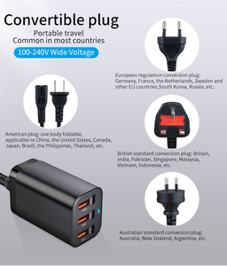 Cargador de Escritorio GaN de Viaje de 200W, 6 Puertos USB C, Estación de <span class=keywords><strong>Carga</strong></span> Rápida, Enchufe Múltiple <span class=keywords><strong>para</strong></span> EE. UU., UE, Reino Unido y Australia, <span class=keywords><strong>para</strong></span> Laptop, Teléfono y Cámara - Product Image 4