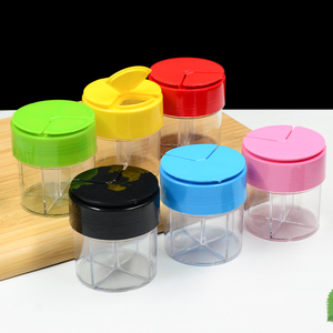 Boîte à bonbons en plastique ronde personnalisée avec support PS, emballage alimentaire pour petits granulés, bouteille à 4 compartiments avec bouchon à vis - Product Image 1