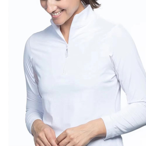 Binicilik yarışması kazak dijital baskı gösterisi gömlek kadınlar için 1/4 fermuar at binme uzun kollu gömlek - Product Image 4