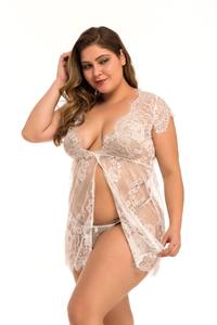Populaire Sexy Dames Lingerie Perspective Maille Femmes Dentelle Babydoll Plus La Taille Vêtements De Nuit Lingerie - Product Image 4