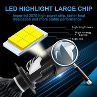 Faros Delanteros Bi-LED con Mini Lente H4, Luz LED para Faros Delanteros de 120w, Focos LED, Faros H4 para Motocicleta y Automóvil, Bombillas LED de 12v 6000k