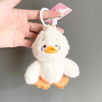 Porte-clés en peluche de canard personnalisé en gros, breloque de sac Kawaii mignonne et originale, pendentif en silicone, jouet en peluche esthétique, cadeau