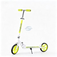 Trottinette pour enfants réglable avec cadre en alliage d'aluminium, roues roses et réglage de la hauteur du guidon pour la conduite en extérieur
