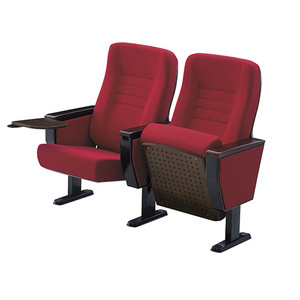 Chaise d'auditorium industrielle nationale 2101 en tissu rouge pour hôpital et salle de théâtre - Product Image 1