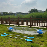 Kayak transparent en PC pour 2-3 personnes, 3,36 m, 6 mm/8 mm, bateau stable renforcé, usine de Guangzhou, personnalisable |   WOLANG