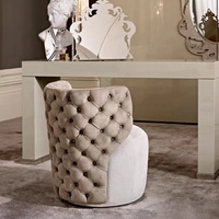 Vente en gros de tabouret de courtoisie en tissu simple chaise de maquillage pivotante de luxe légère de style américain pour chambre à coucher moderne pour le salon