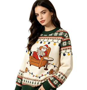 <span class=keywords><strong>Pull</strong></span> de Noël moche tricoté sur mesure pour <span class=keywords><strong>femme</strong></span> 2026 – Magnifique motif de Noël respirant, tricoté à la machine, idéal pour les fêtes - Product Image 4