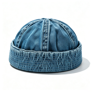 Gorra Docker de Mezclilla Vintage Lavada sin Visera, Estilo Marinero, 100% Algodón, Unisex, para Adultos, Personalizable, Venta al por Mayor - Product Image 2