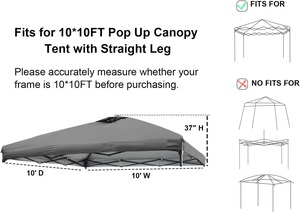 <span class=keywords><strong>Copertura</strong></span> del tetto della tenda del baldacchino 10x10 Gazebo Pop-Up parti della tenda di ricambio <span class=keywords><strong>tettoia</strong></span> impermeabile - Product Image 4