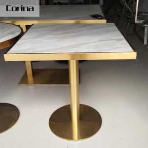 fábrica con cafetería y <span class=keywords><strong>restaurante</strong></span> muebles de diseño moderno de metal de oro mesas <span class=keywords><strong>restaurante</strong></span> mesa de comedor - Product Image 1
