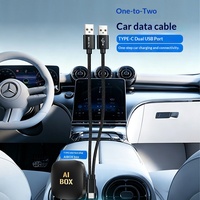 Kabel Transmisi Data CarPlay AI BOX yang Tersedia, Konektor USB/Type-C, Dilengkapi Catu Daya Tambahan (Nylon Berkualitas Tinggi)