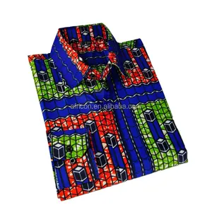 LQ119 Queency 플러스 사이즈 긴팔 왁스 부족 인쇄 앙카라 아프리카 남성 대시 키 셔츠
