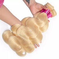 Vente en gros de mèches 613 100% cheveux humains brésiliens vierges blonds 613 mèches avec fermeture extensions frontales en dentelle pour femmes noires