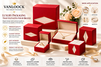 Boîte d'emballage de bijoux rouge de luxe, coffret cadeau personnalisé, boîte à bijoux rigide en papier de qualité supérieure pour bague, collier, bracelet, OEM ODM