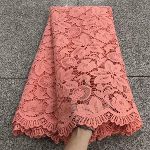 Water Soluble Milk Silk Hollow Peach Lace Fabric <strong>African</strong> for Sewing <strong>Tailors</strong> LT20769 - Product Image 6