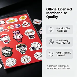 Cute Cartoon Vinyl Stickers Irregular Shape Strong <b>Stickiness</b> for Daily Essentials - Product Image 3
