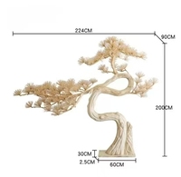Sculpture d'arbre en bois debout, arbre artificiel en pin bonsaï pour la décoration de la maison, de l'hôtel et du restaurant