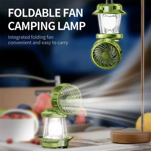 Portable Camping Lantern <b>USB</b> Rechargeable Solar Power Charging Multifunctional <b>Lamp</b> New Fan Light Strong Winds Outdoor Lighting - Product Image 2