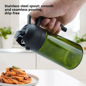 Bottiglia in Vetro Verde Ambrato Trasparente da 470ml Antigoccia a Doppio Uso <span class=keywords><strong>per</strong></span> <span class=keywords><strong>Olio</strong></span>, Spray e Versamento, <span class=keywords><strong>per</strong></span> <span class=keywords><strong>Friggitrice</strong></span> <span class=keywords><strong>ad</strong></span> <span class=keywords><strong>Aria</strong></span> con Nebulizzazione - Product Image 4