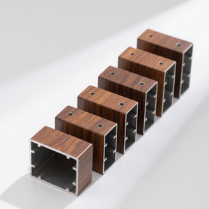 Perfil de Aluminio con Recubrimiento de PVDF en Color <span class=keywords><strong>RAL</strong></span> Personalizado, con Acabado de Madera, para Fachadas de Edificios de Alta Gama - Product Image 1