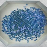 Rhinestone Berkilau Biru Fluoresen 2088 16-Cut Facets dengan Permukaan Datar untuk Seni Kuku, Sepatu, dan Tas