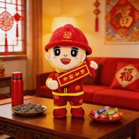 Jouets en peluche sur mesure pour le Nouvel An chinois, avec logos et salutations brodés. Parfait pour toutes les occasions.
