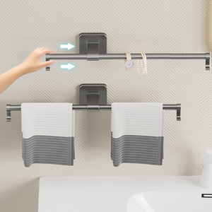 Porta asciugamani da bagno monopiede a parete con ventosa per WC senza tracce adesivo multifunzione accessorio da bagno - Product Image 2