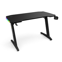 Nouveau Design Vente Chaude Noir Couleur RVB Multi Couleurs Gaming PC Game Desk Ergonomique E-sports Game Desk avec Porte-Gobelet