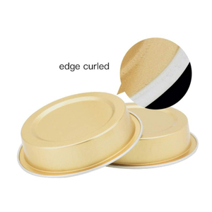 Conteneur à cupcakes en aluminium personnalisé en gros, 215 ml, 7,2 oz, mini moule à gâteau rond en aluminium résistant à la chaleur avec couvercles - Product Image 6