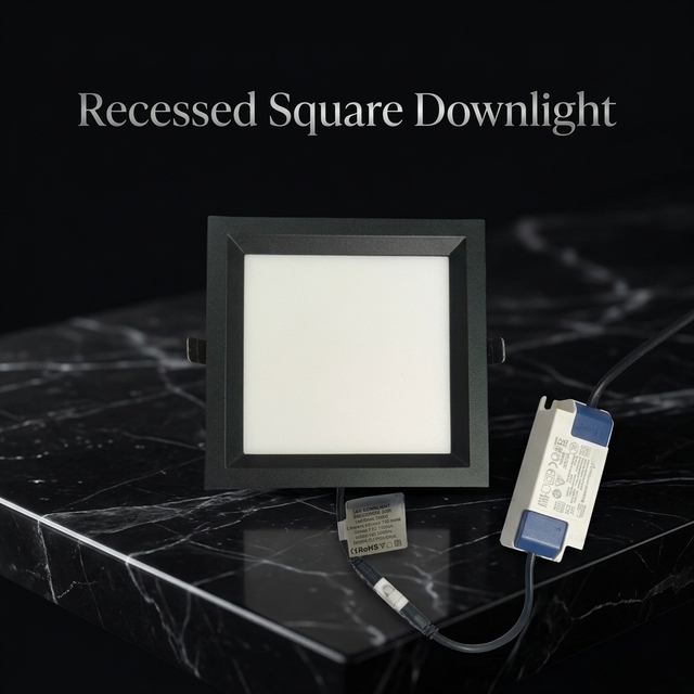 Square Downlight 12W 30W 40W LED Ultra Thin Recessed DALI ZigBee CCT Tunable Black White Smart Down Lights Lighting