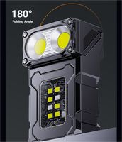 Linterna LED con Clip Magnético, Mini Linterna Táctica Multifuncional, Recargable Tipo C, Impermeable, Pequeña Linterna de Llavero