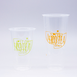 Custom Logo 24Oz Disposable Plastic Smoothie Boba Cup With Lid