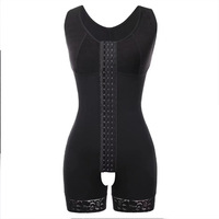 Ensemble de gaine amincissante post-partum OEM en nylon respirant à haute compression avec fermeture éclair, pour le contrôle du ventre et le rehaussement des fesses pour femme