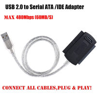Cable adaptador de disco duro de 2,0 pulgadas/2,5 pulgadas a USB 3,5 Disco Duro HDD convertidor con fuente de alimentación de CA estable