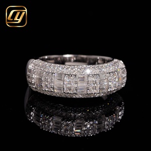 Luxury Baguette Round Mixed Stone Full Paved 925 Silver Lab Diamond <b>Dome</b> Band IGI Certificate <b>Ring</b> Elegant Evening Jewelry Gift - Product Image 4