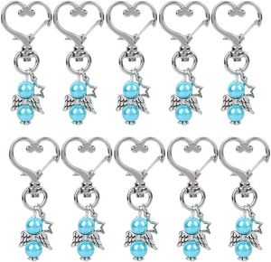 Portachiavi <span class=keywords><strong>con</strong></span> Fibbia a Forma di Ali d'Angelo, Ciondolo per Borse <span class=keywords><strong>con</strong></span> Perle, Piccolo Regalo Artigianale in Metallo per Donne, Accessori per Borse - Product Image 1