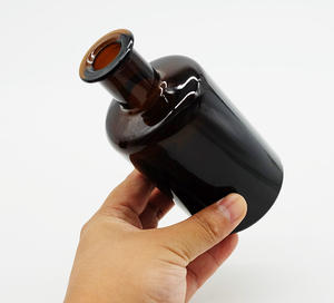 Boticario de cristal ámbar oscuro con tapón de tapa de vidrio, frasco marrón, fabricante al por mayor, 500ml /1000ml - Product Image 5