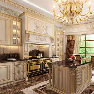 Armoires de cuisine modulaires personnalisées, armoires de cuisine de luxe, îlot de cuisine en bois massif - Product Image 5