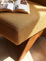 Fauteuil Chandigarh avec dossier simple, chaise de sol moderne en bois massif, fauteuil paresseux pour chambre et salon, écologique et durable