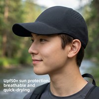 Casquette de baseball monopièce unisexe, couleur unie, respirante, séchage rapide, sans couture, en PVC, 6 panneaux, pour l'extérieur, best-seller transfrontalier