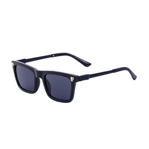 Lunettes de soleil carrées de luxe pour hommes, monture noire, protection UV400, en plastique et métal, pour la conduite, la pêche et les activités de plein air - Product Image 2