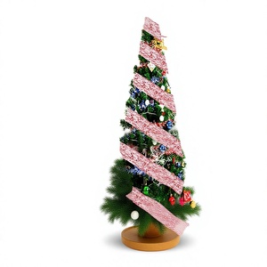Dekorasi Natal Cina Lintas Batas, Pita Tinsel Merah 2 Meter dengan Tepi Bersilang Teknik Mekanik untuk Pohon Natal - Product Image 1
