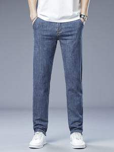 高品質夏ファッションストレッチ原宿カジュアルストレートジーンズプラスサイズ通気性ジーンズ工場直販 - Product Image 3