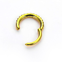 Anting-anting perak Sterling YW 925 bertahtakan zircon untuk wanita, anting-anting kecil untuk tindik septum hidung, tindik tubuh
