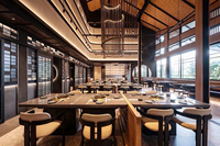 Meubles de restaurant modernes rétro américains, ensemble de chaises et de tables en bois de frêne massif pour hôtel et café, durable, garantie de 3 ans