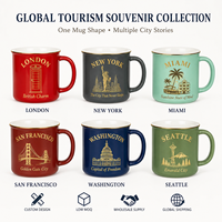 Tasses à café en céramique souvenir touristique de Londres (Royaume-Uni) avec logo plaqué or des bâtiments emblématiques, personnalisables OEM ODM en gros