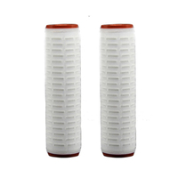 Cartouche filtrante plissée de type bougie à embout microporeux en PP avec membrane PTFE de 0,2 micron pour pré-filtration des liquides 500L/heure